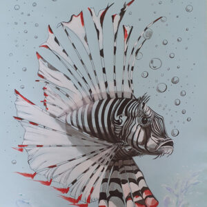 The Lionfish Flight Through a Scattering of Crystal Air Pearls.